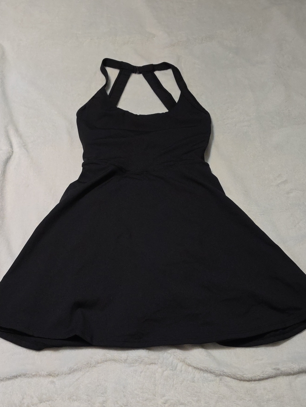Nwt HALARA Black Halter Fit & Flare Mini Dress #506
